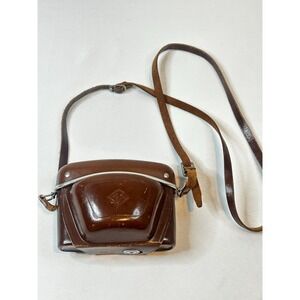 Vintage AGFA Camera Case 6114 Brown Leather Made in Germany 35MM Camera w/Strap